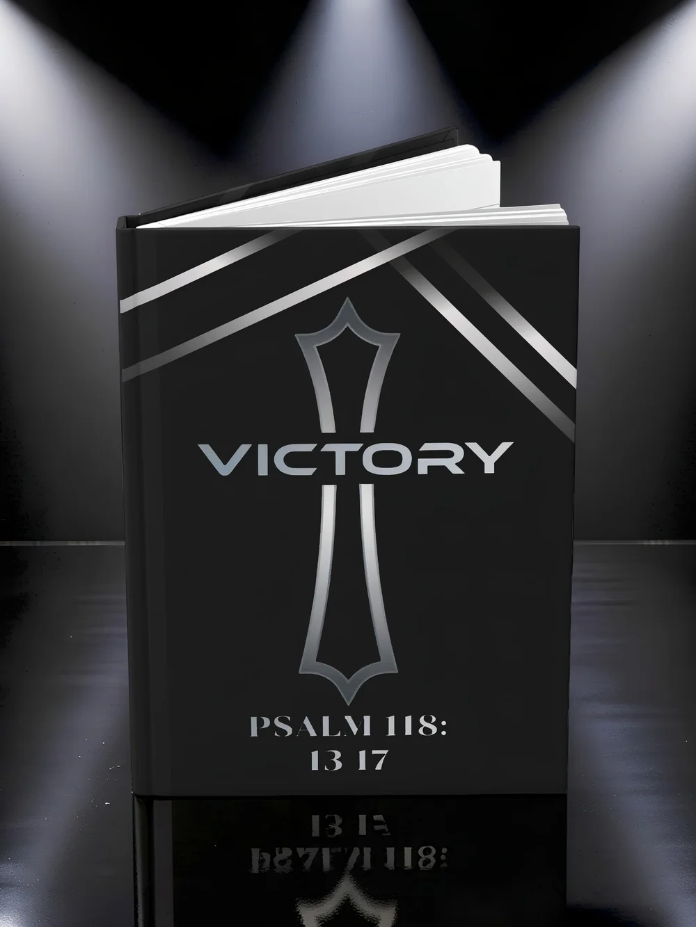 Victory Hardcover Journal — Psalm 118:13-17 Christian Prayer Notebook